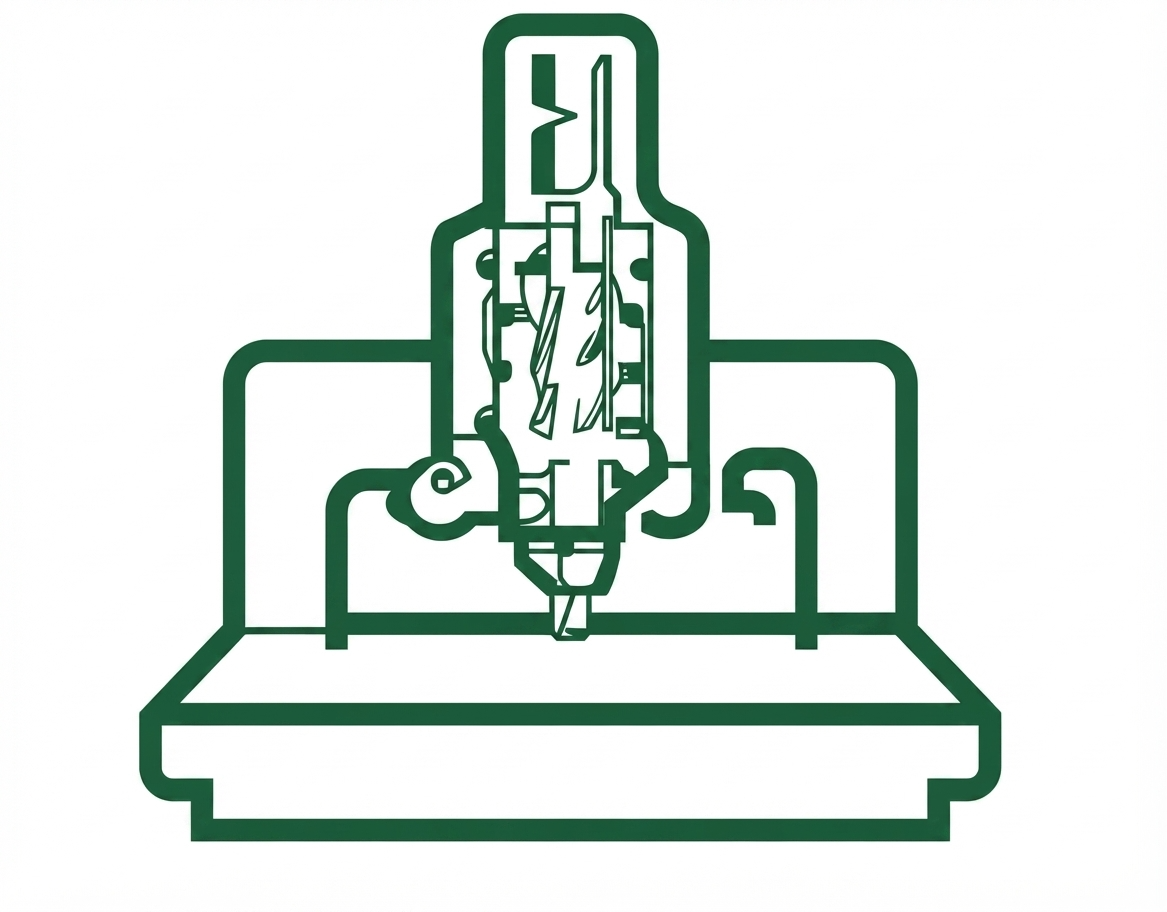 Illustrazione di una macchina per la lavorazione CNC del legno